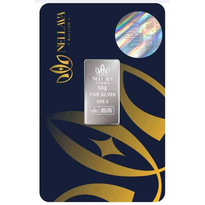 Nellava Silver Perak Batangan Murni 25g 50g 100g Logam Mulia Fine Silver Bar 99.9%