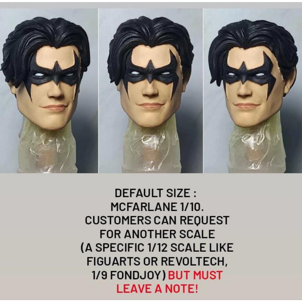 Custom Headsculpt Nightwing V.3 - For Mcfarlane Figure