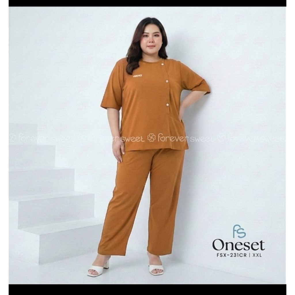 FOREVER Sweet One set Wanita Kaos Jumbo XXL