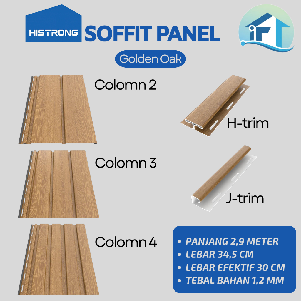 Soffit Panel By Histrong PVC Plafon Dinding  Indoor Outdoor Plafond Wall Panel Golden Oak