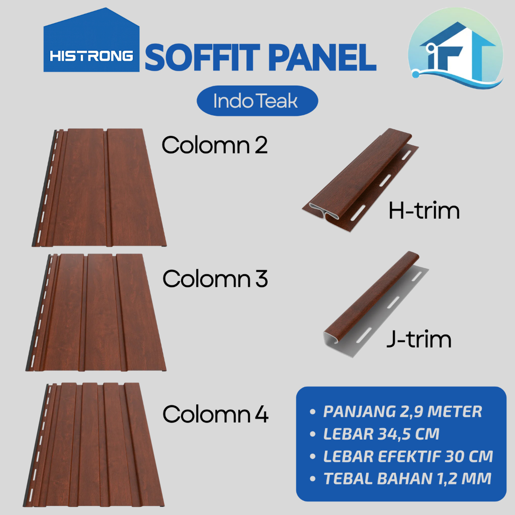 Soffit Panel By Histrong PVC Plafon Dinding  Indoor Outdoor Plafond Wall Panel Indo Teak