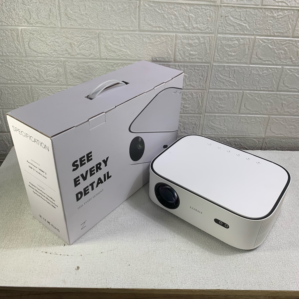 Smart Mini Android Projector Portable EZZRALE EZS1 FULL HD 1080p Second Berkualitas Proyektor
