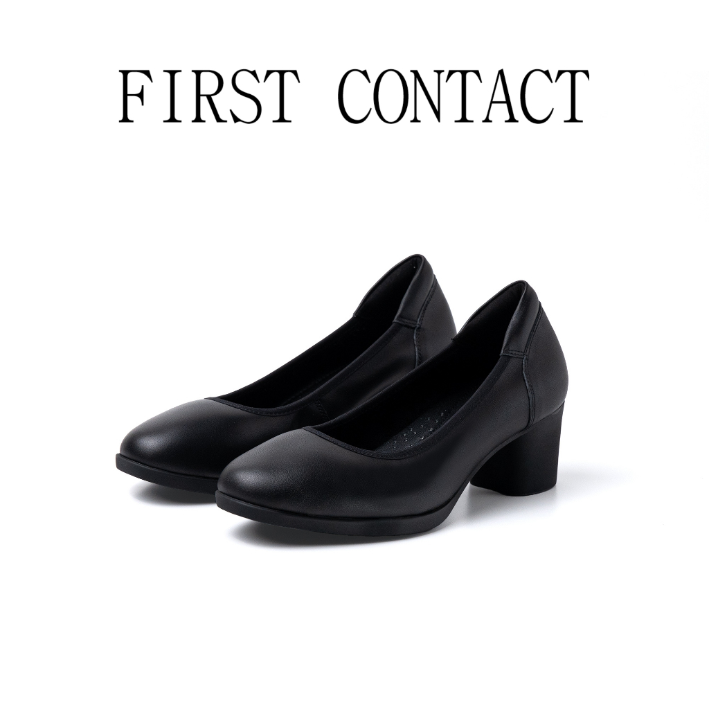 FIRST CONTACT Sepatu Heels Wanita Elegant Noxelle Black Sepatu Kerja Hitam