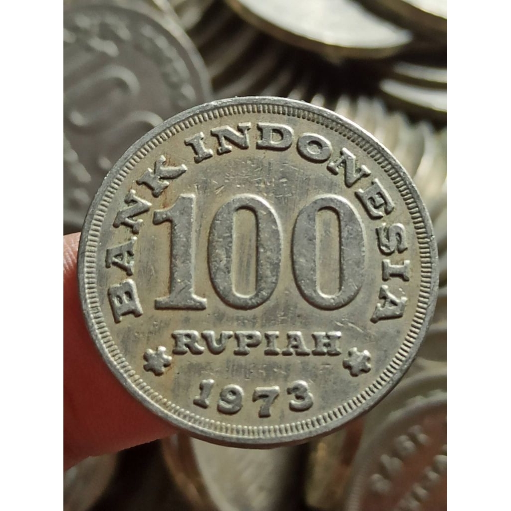 uang kuno koin 100 tebal tahun 1973. seratus tebal