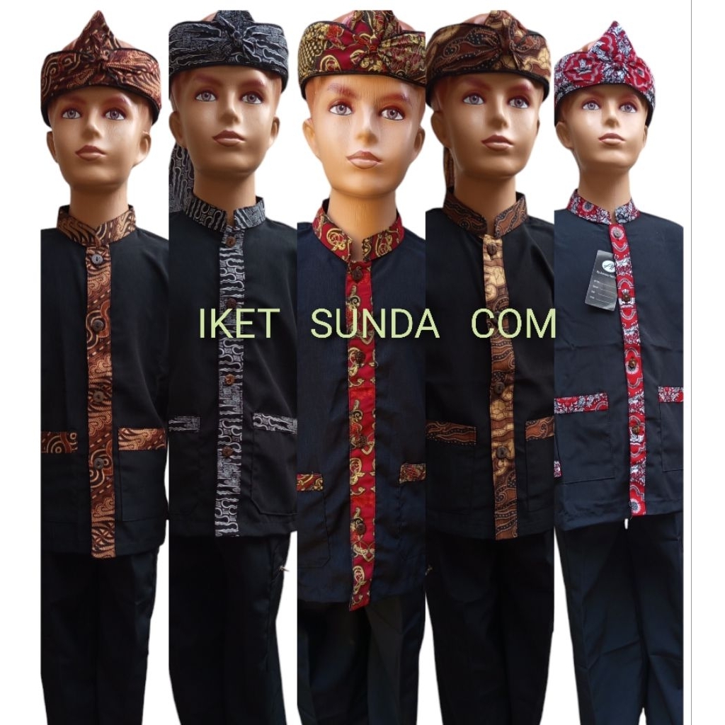 Baju pangsi sunda anak sekolah TK&SD/stelan baju pangsi free iket