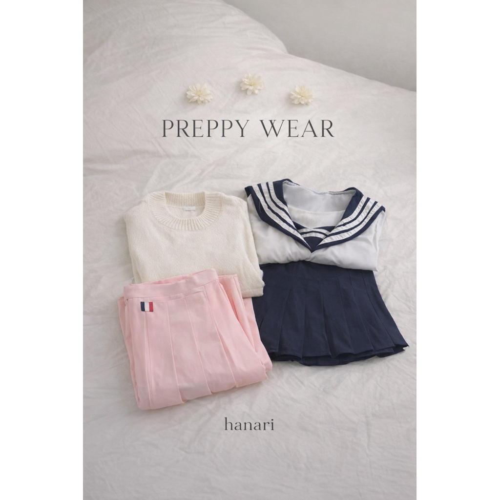 Preppy Wear (top and skirt korean & japan look) jual set