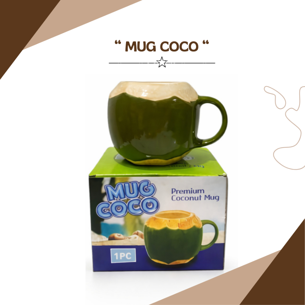 Mug Keramik Kelapa Coconut Mug Gelas Keramik Kelapa Muda Unik BISA GOSEND