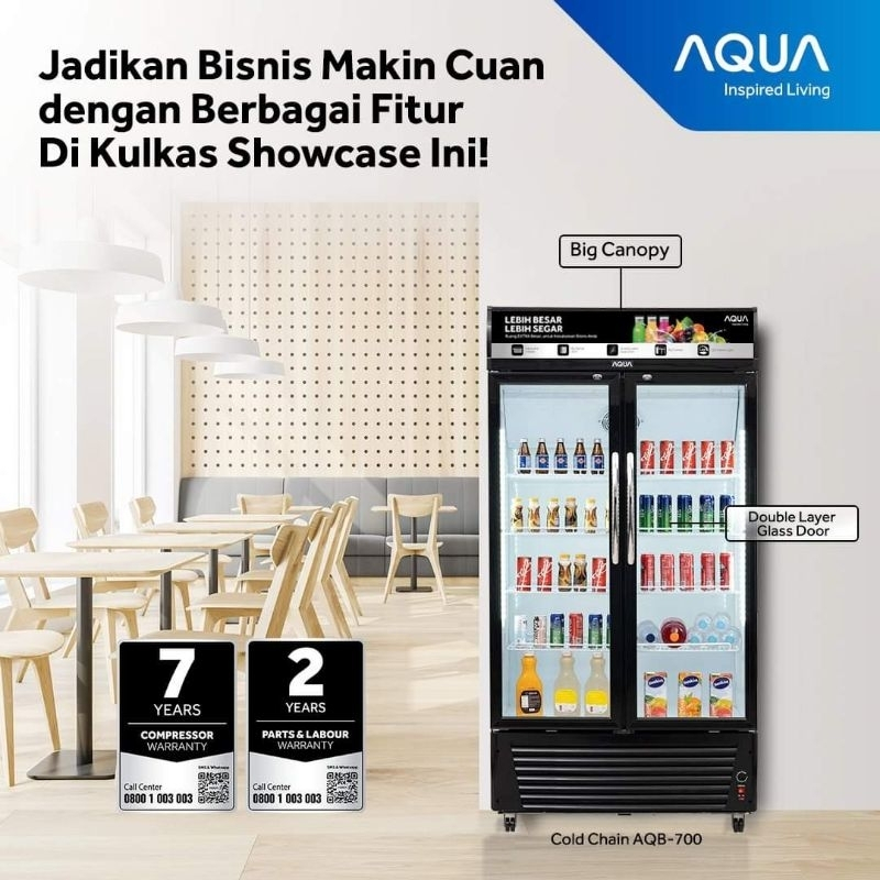Showcase Display AQUA 2 Pintu 464 Liter AQB-710CD