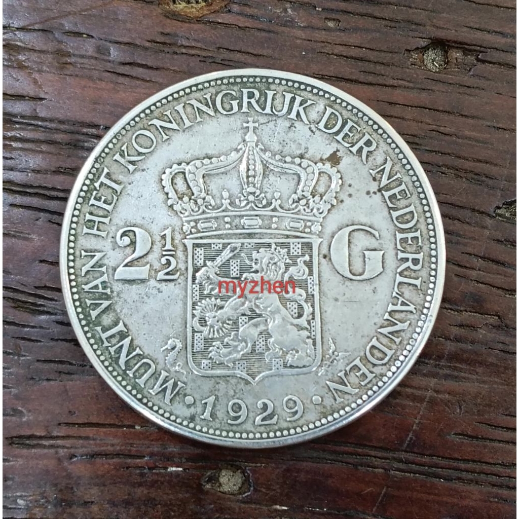 (AA)koin perak wilhelmina 2,5G 1929 asli