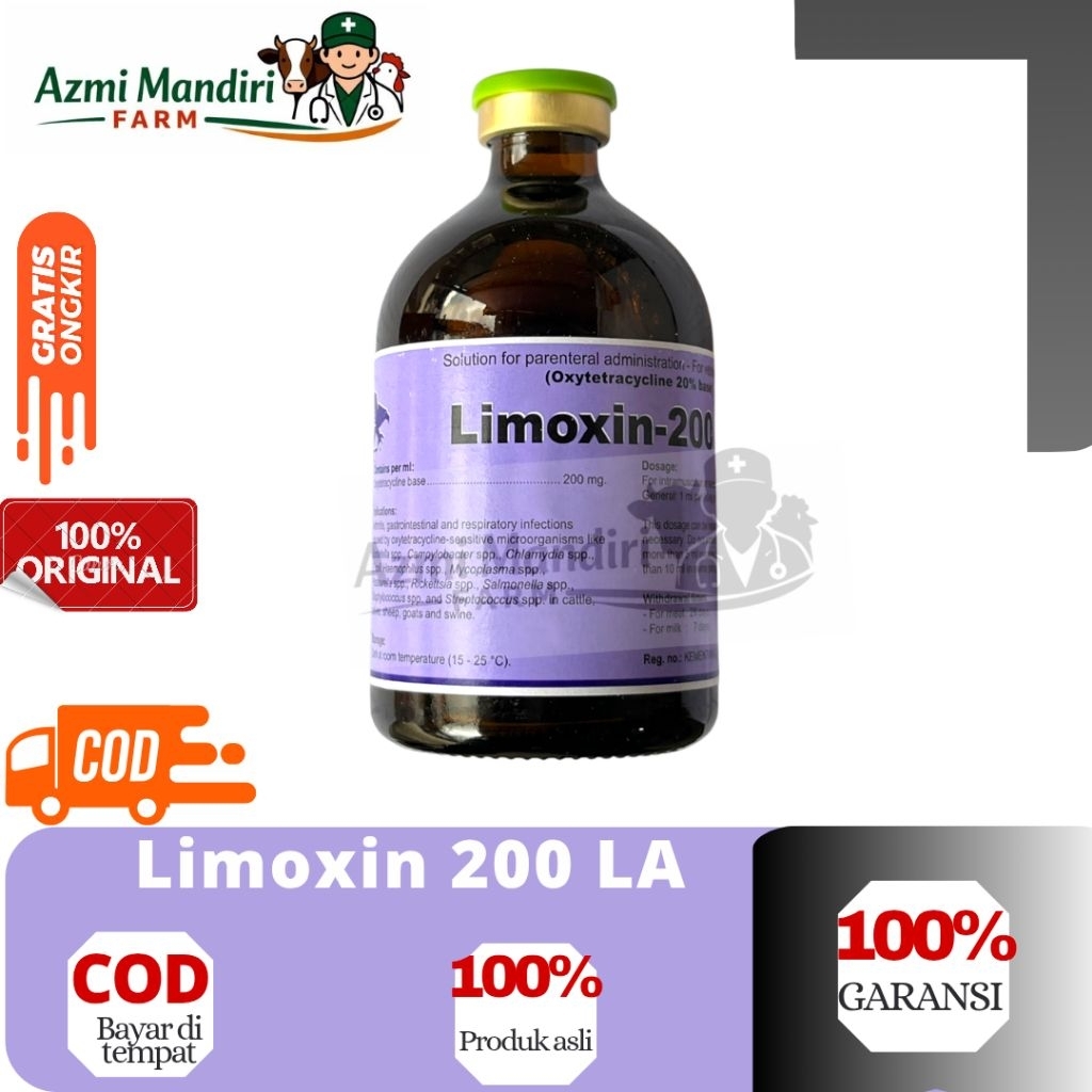 Limoxin 200 LA 100 ml - Injeksi Limoxin 200 LA isi 100 ml