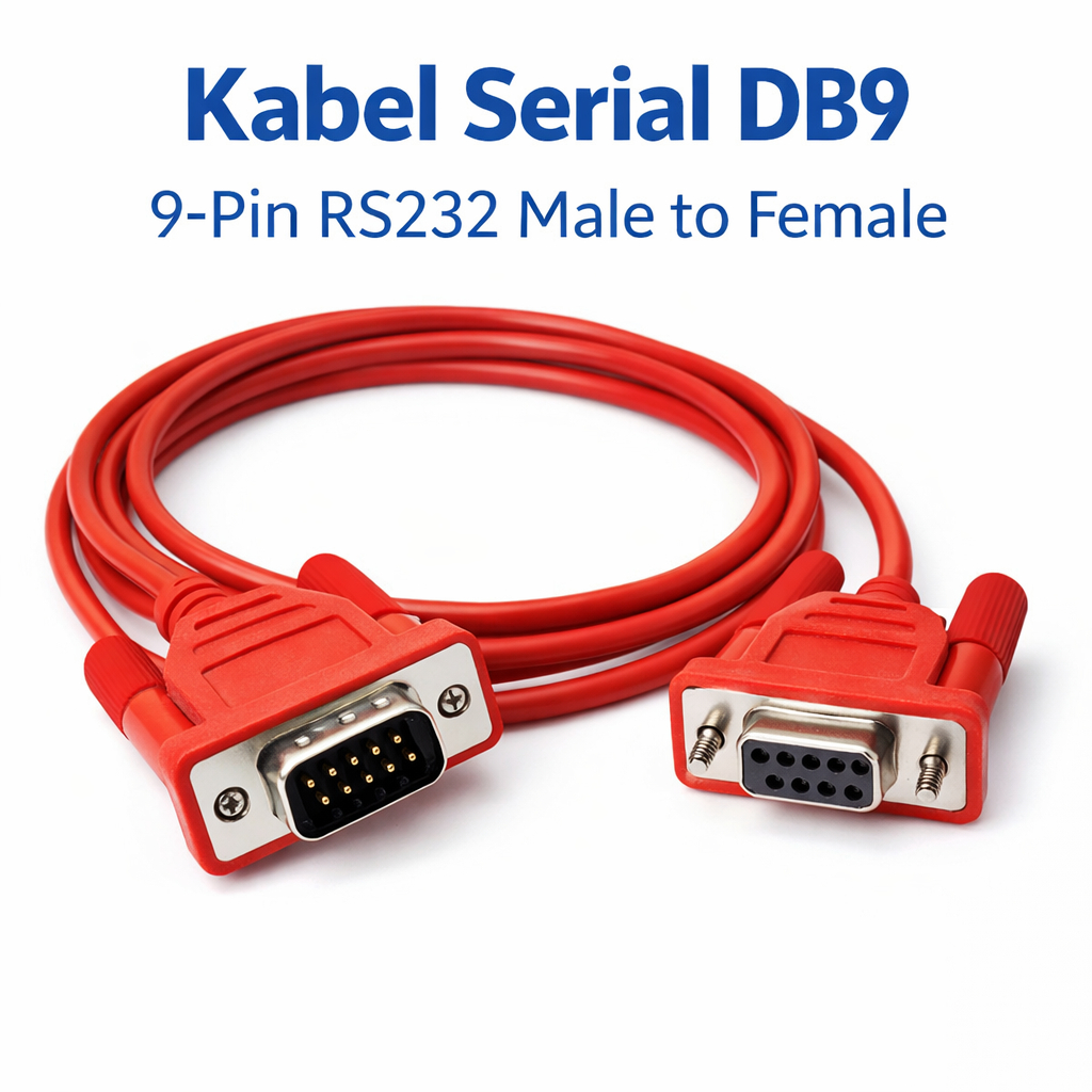 Kabel Serial DB9 9-Pin RS232 Male to Fem