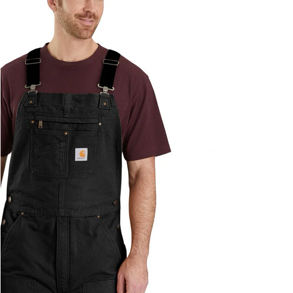 Carhartt bib overall double knee carpenter black