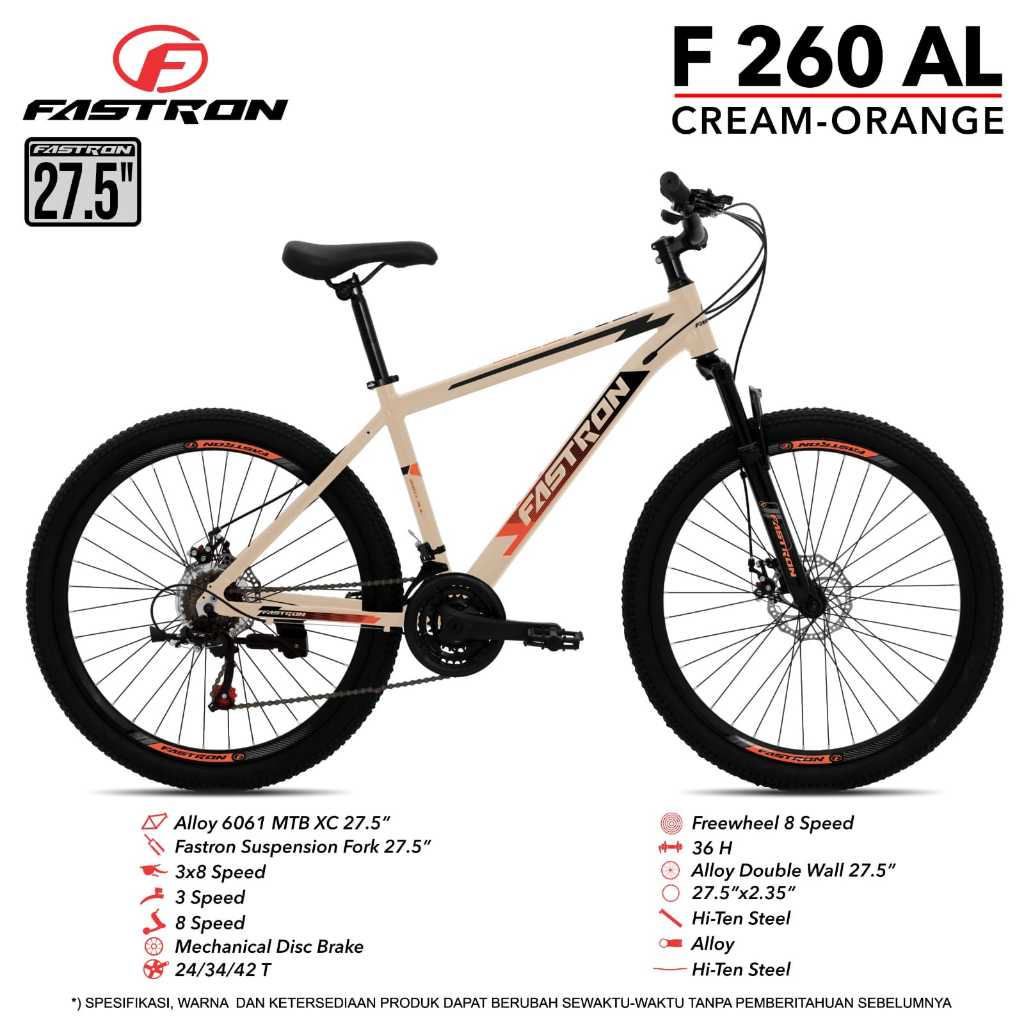 SEPEDA GUNUNG MTB 26 27.5 INCH FASTRON 260 AL FRAME ALLOY