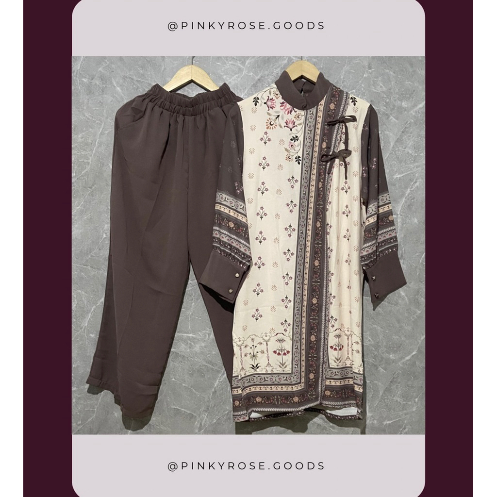 SETCEL KULOT MEIJIWANG LONG TUNIK MEIJIWANG FASHION WANITA