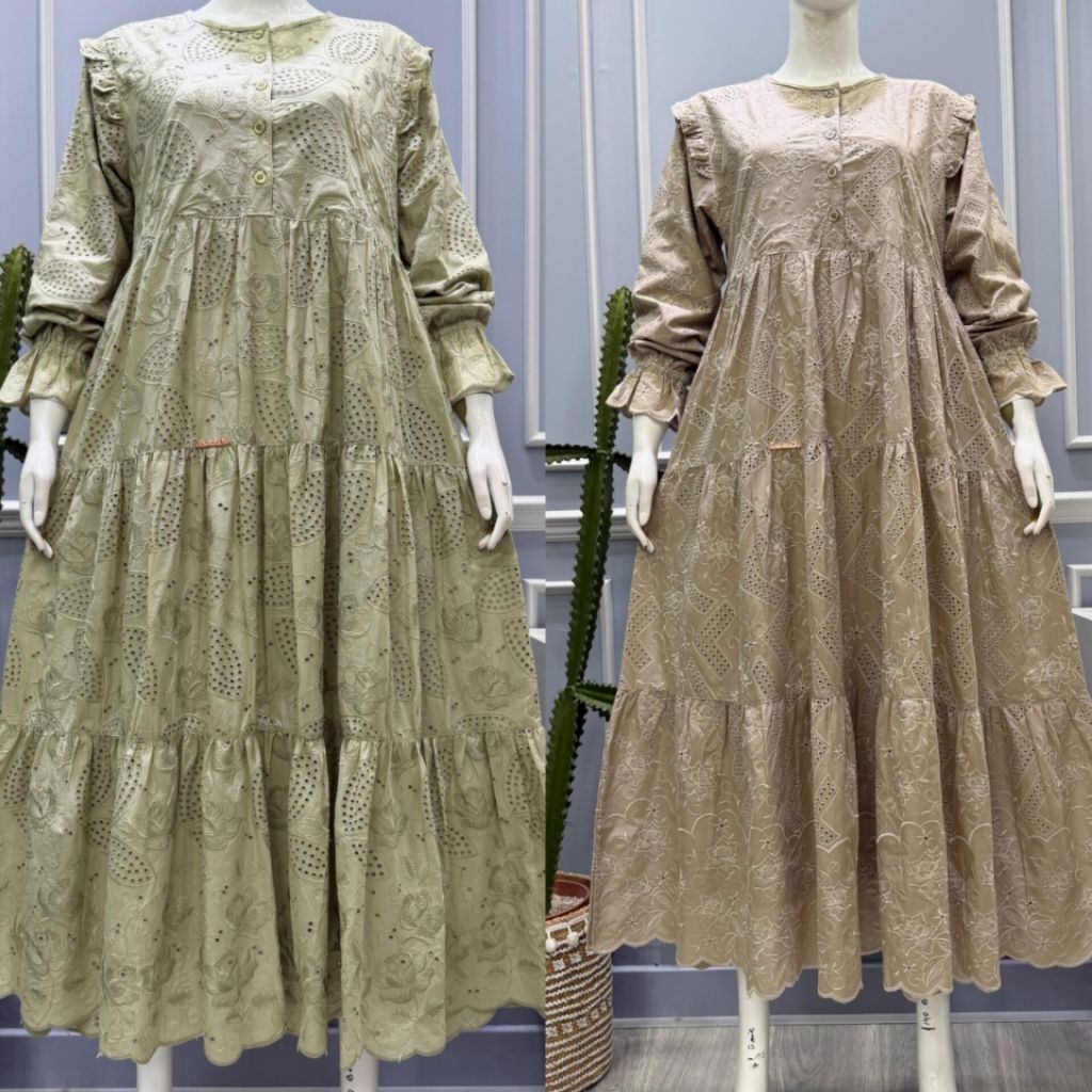 salvina midi katun bordir bolong exlusive