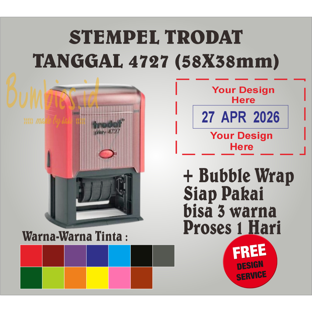 Stempel Trodat tanggal tipe 4726 (73x36mm) Stempel Perusahaan | Stempel Expired | Stempel Tanggak Be
