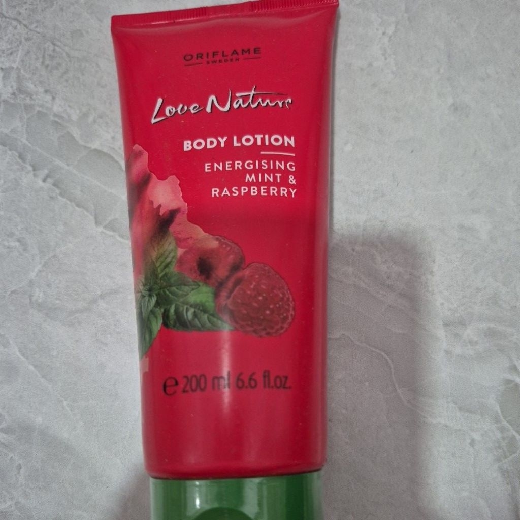 love nature body lotion energising mint n raspberry