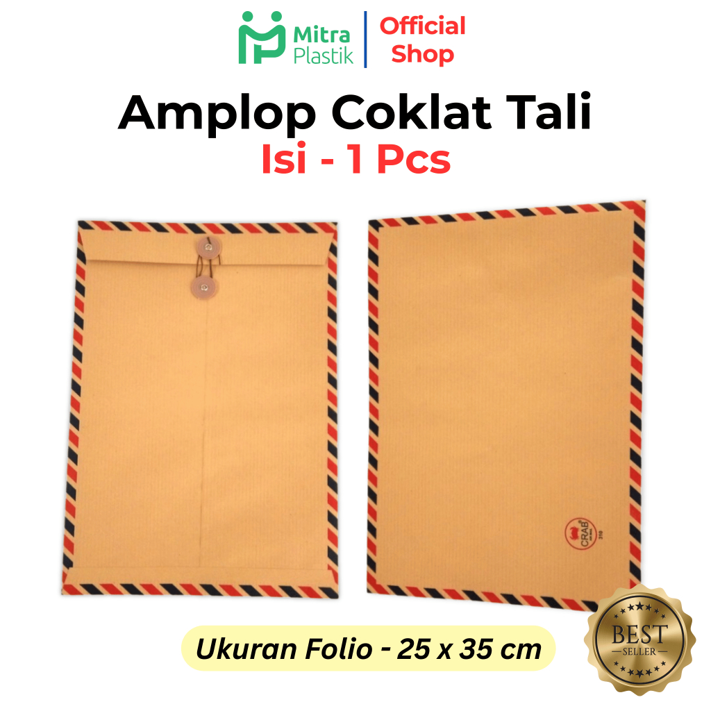 Amplop Coklat Tali Folio 1 pcs / Amplop Dinas Amplop Packing
