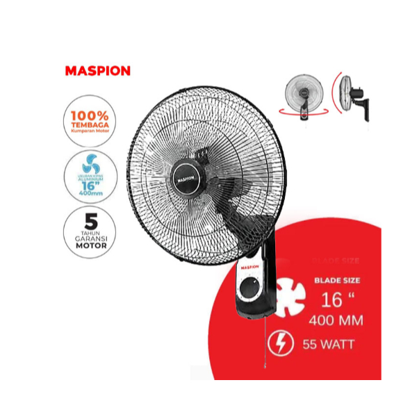 WALL FAN MASPION MWF-1609K | KIPAS ANGIN DINDING MASPION MWF 1609K
