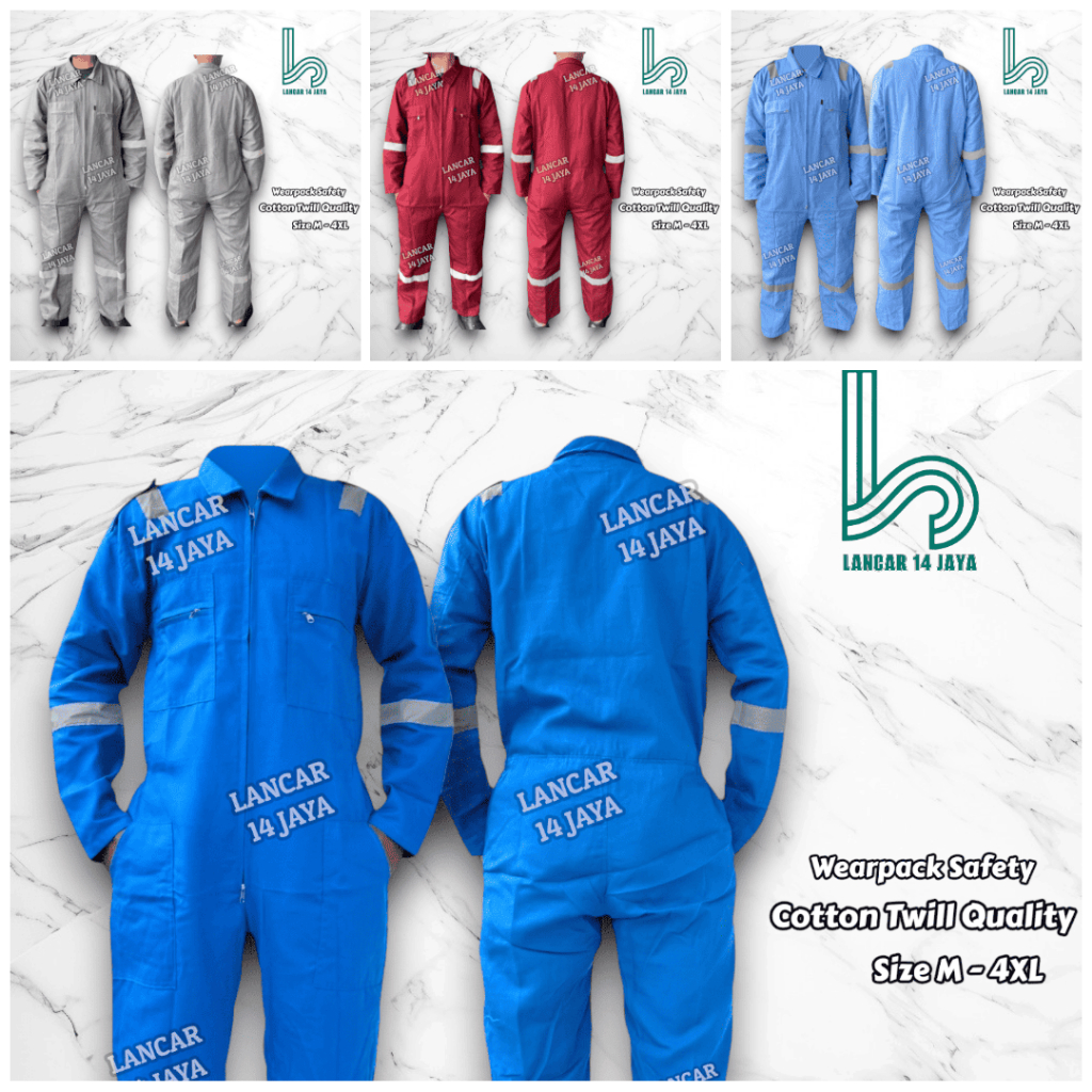 werpak / werpack / wearpack Coverall Safety / Seragam proyek / seragam bengkel / Baju kerja / Damkar