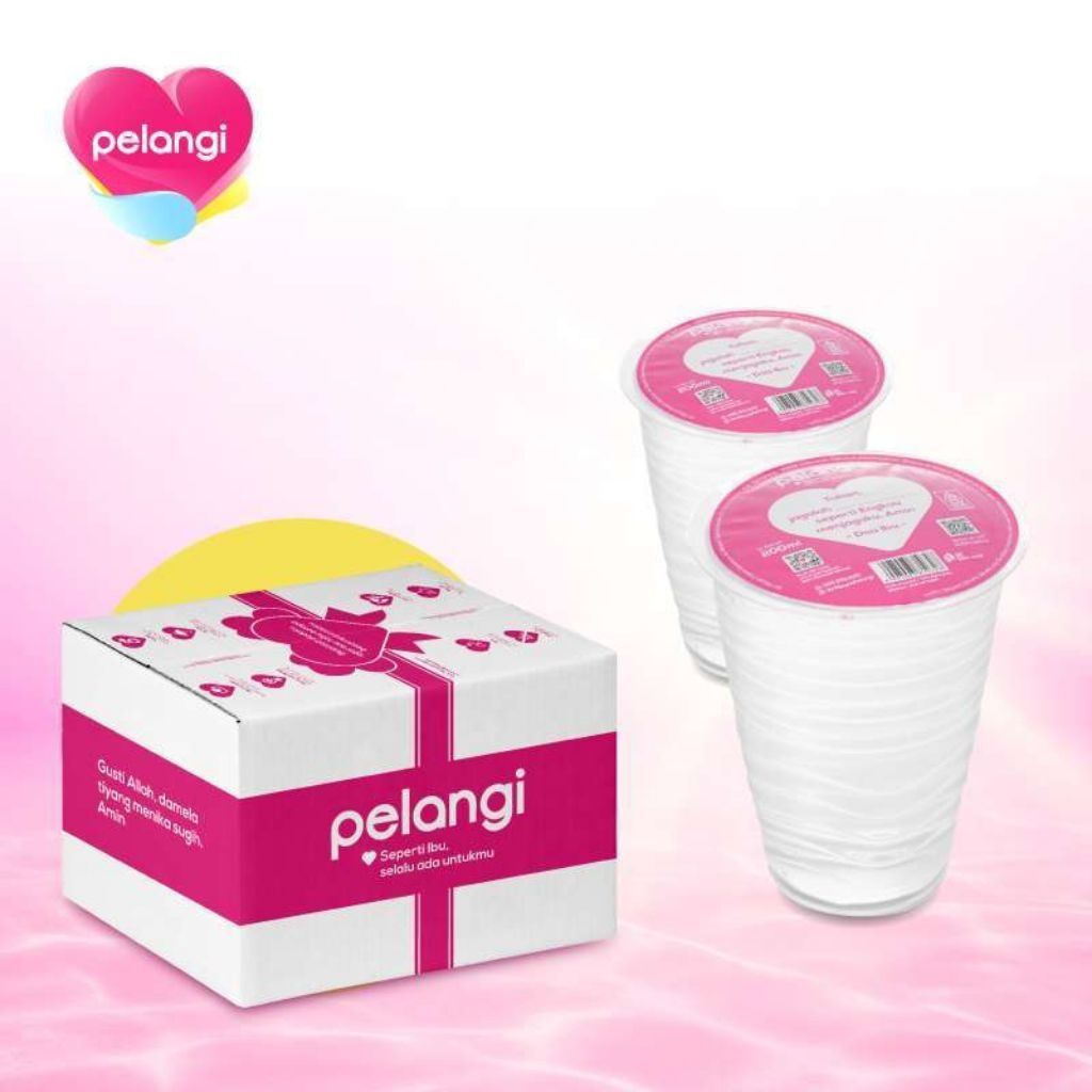 Air Mineral Gelas Pelangi 200 ml - Isi 48 Cup / Dus - Higienis & Segar