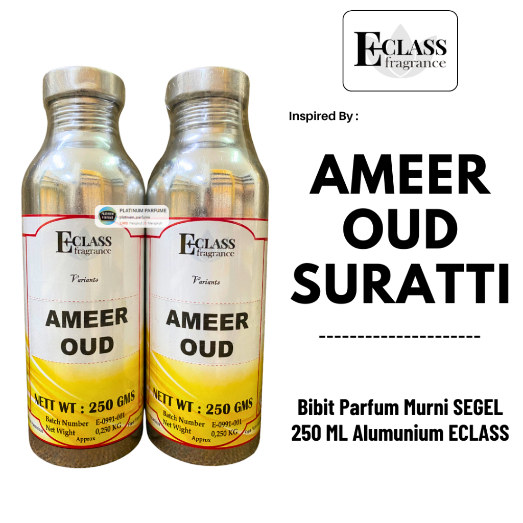 Bibit Parfum AMEER AL OUD Al Rehab Murni Berkualitas 250 ML SEGEL Alumunium ECLASS Fragrance - Biang