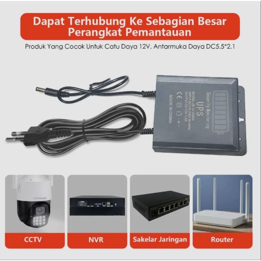 COD UPS Mini 12V Baterai Cadangan & Adaptor WIFI, CCTV, MODEM,DAN DLL MULTIFUNGSI