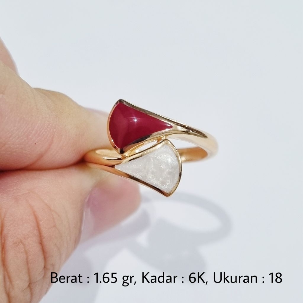 Cincin Emas Asli 6K 1.65 Gram Ukuran 18 Model Elegan - MA8
