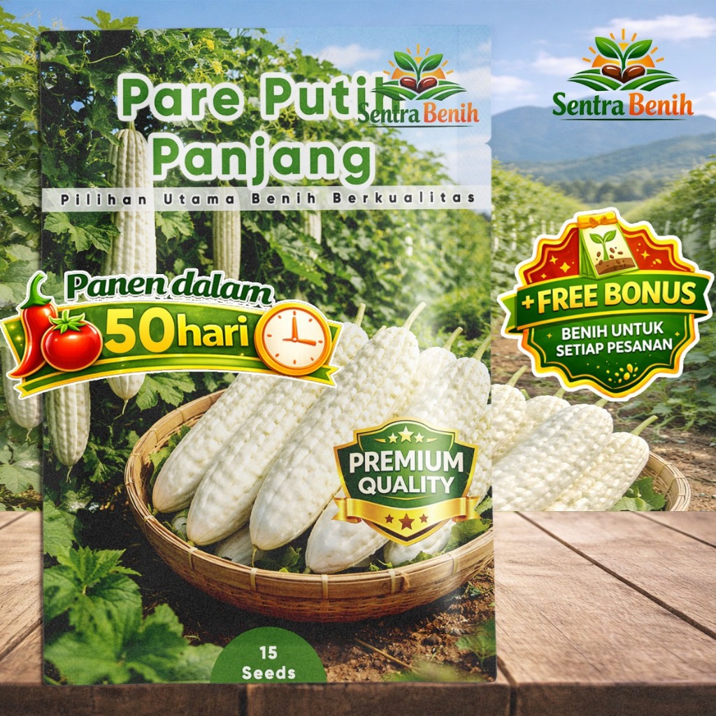 [FRESHPACK] Benih Pare Putih Unggul - Bibit Paria Putih Super Panen Melimpah 50 Hari