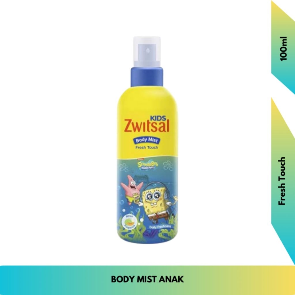 Zwitsal Kids Body Mist Fresh Touch 100ml - Parfum Minyak Wangi Anak Segar Botol Spray