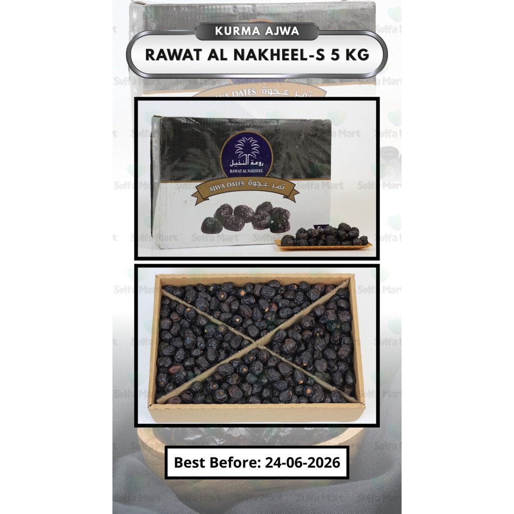 Kurma Ajwa 5Kg Castle Farms / Ajwa Aliyah 5Kg / Ajwa Badiyah 5KGg Dates Kualitas Premium Jumbo