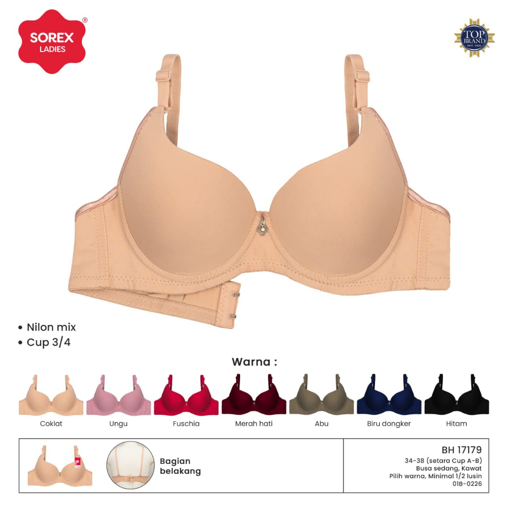 BYEOLSTORE_id - BH BRA SOREX  17179 KAIT 2 BUSA SEDANG  - Bra Wanita Sorex Kawat Cup B busa sedang F