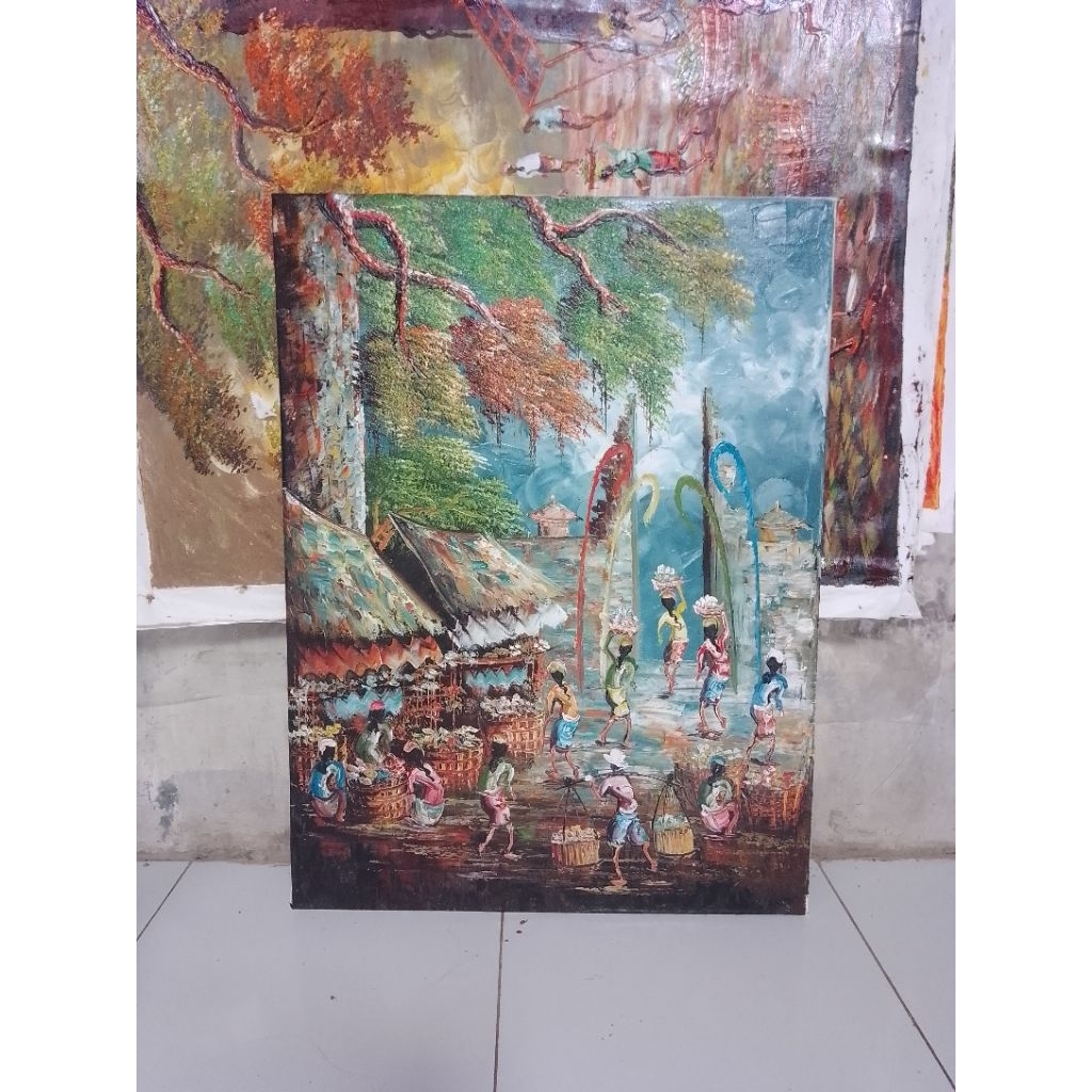 lukisan kanvas 60x80cm/lukisan dinding/hiasan dinding/dekorasi dinding/lukisan bali