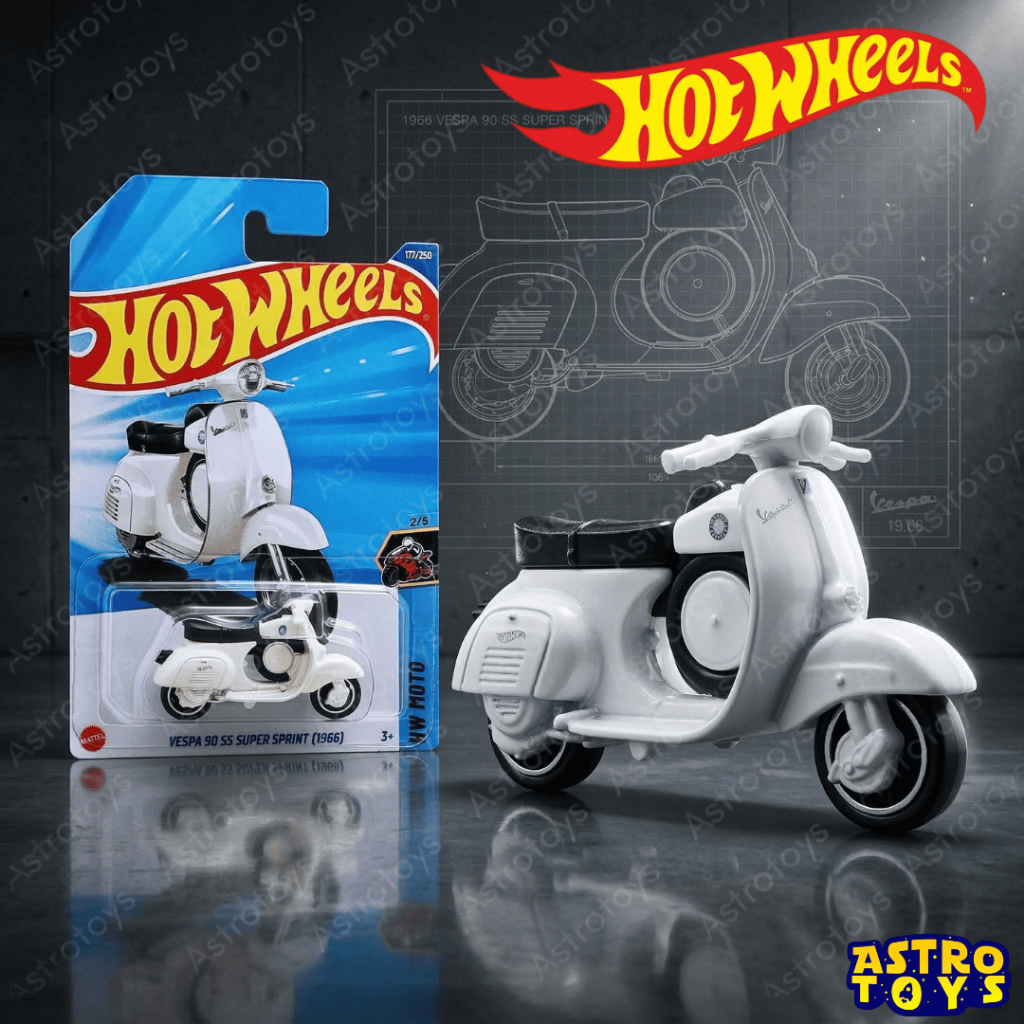 Hot Wheels Vespa 90ss Super Sprint 1966 Putih 2025 / Mainan Diecast Motor Hotwheels