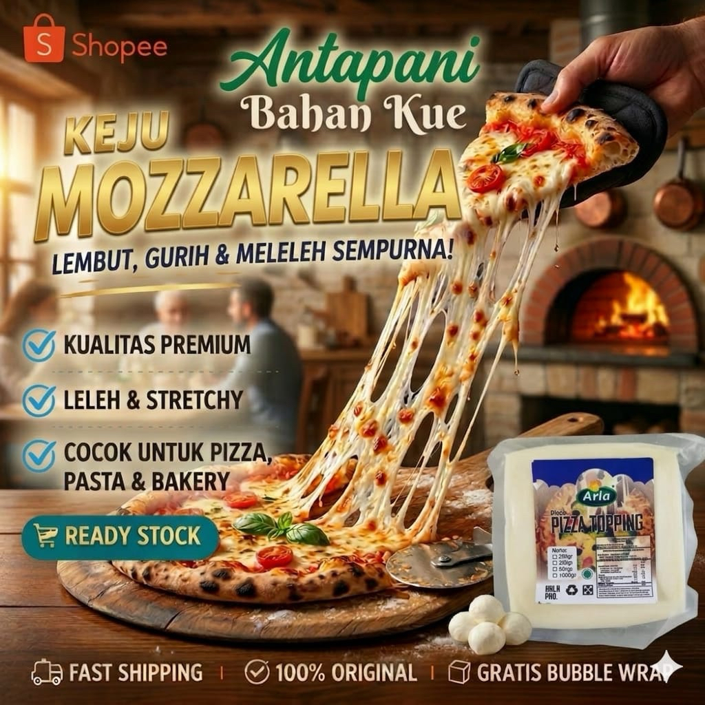 Keju Mozzarella Arla Pizza Topping 500gr