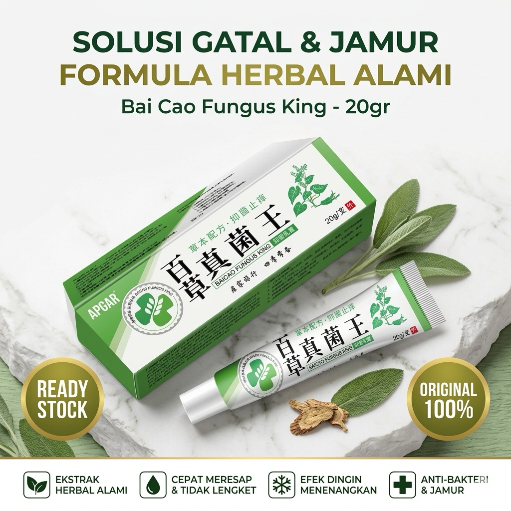 Obat Gatal Jamur Kaki Bai Cao Fungus King Original Salep Kutu Air Panu Kurap Paling Ampuh Herbal Cin