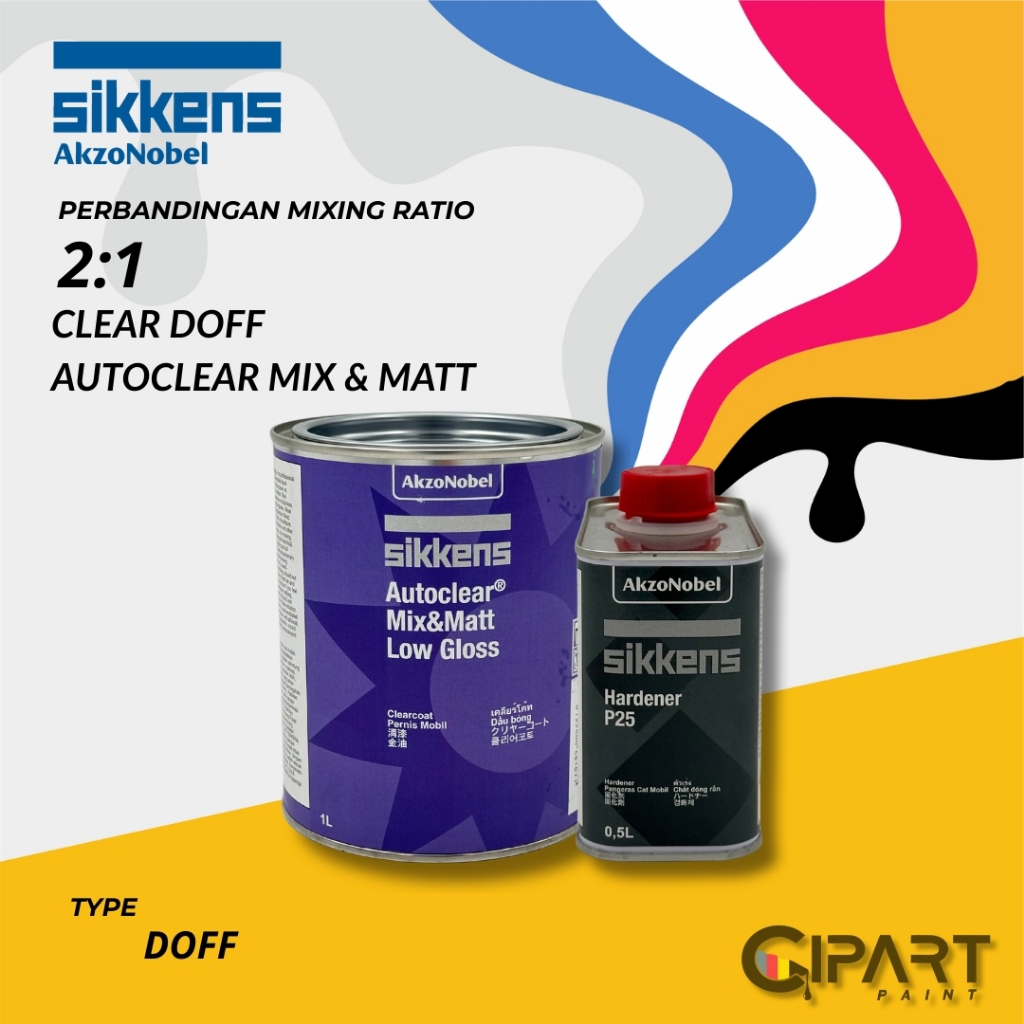 Clear Doff Sikkens Autoclear Mix & Matt Low Gloss Set - Hardener P25 + Reducer Medium (Fullset)