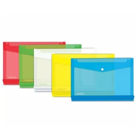 1 Pcs Map Kancing Plastik F4 Figo - Tersedia 5 Warna, Kapasitas Besar, Penutup Kancing Eksklusif