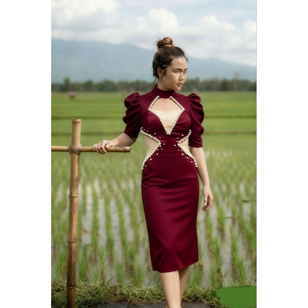 DIEVA DRESS..DRESS SCUBA 2 WARNA MUTIARA/ baju penyanyi dangdut/ baju pesta. dinner DRESSSCUBA