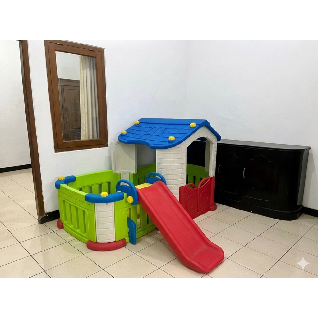 Preloved Kids Big Playhouse with Slide | Rumah Rumahan Mainan Anak + Perosotan Anak Bekas Layak Paka