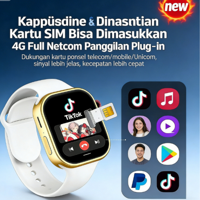 Wah Smartwatch Premium SIM Card – Bisa WA & Video Call, untuk Dewasa & Anak Hanya mendukung sistem A