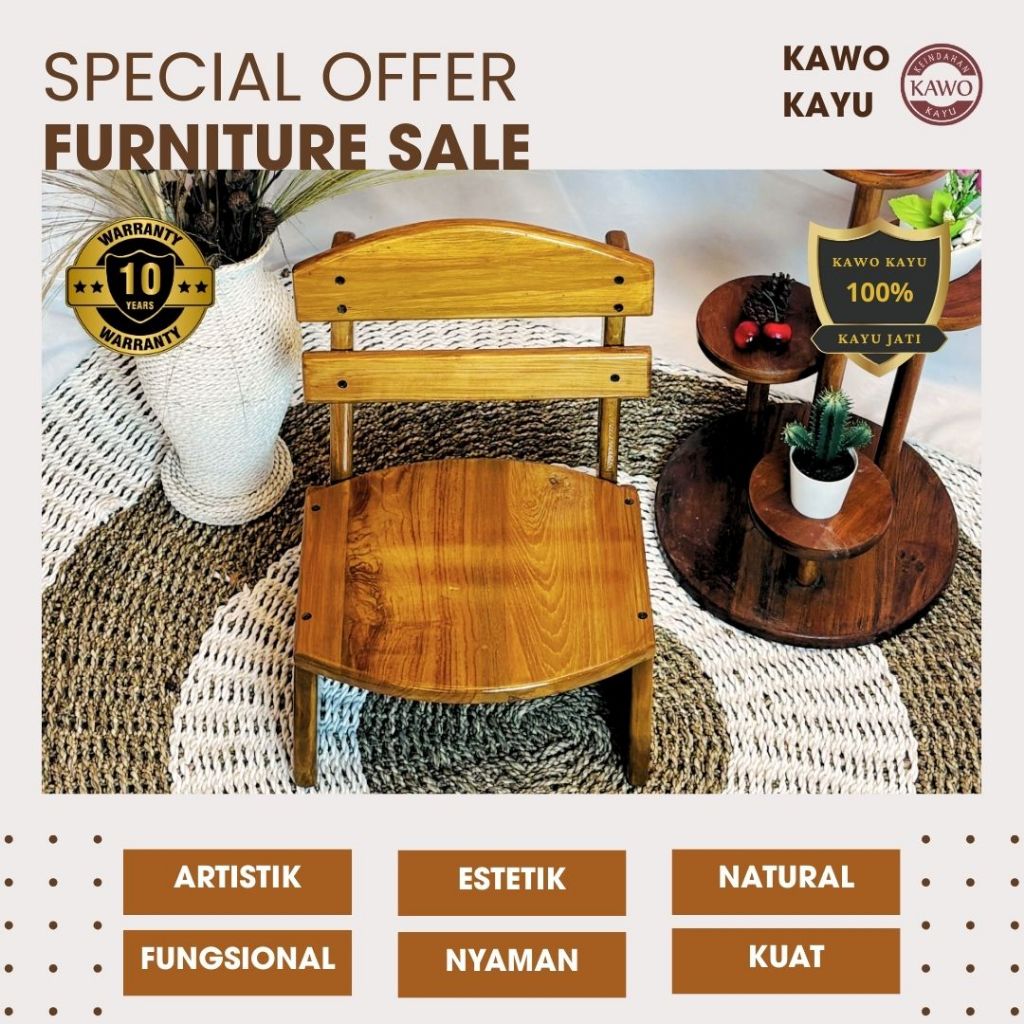 Kursi Anak Kayu Jati Multifungsi | Bangku Anak Kayu Jati Minimalis