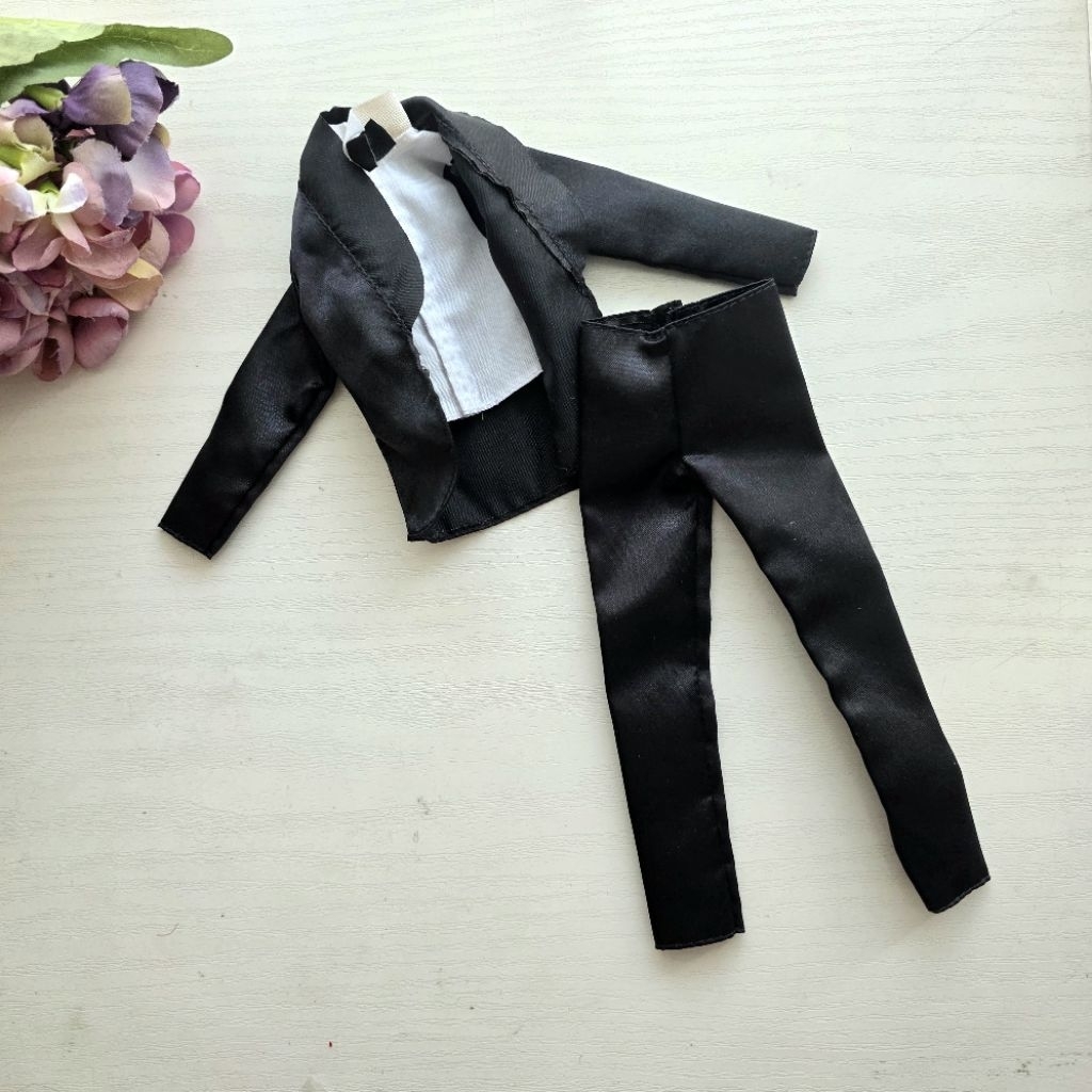 Baju Tuxedo Wedding Barbie Ken Mattel black and white