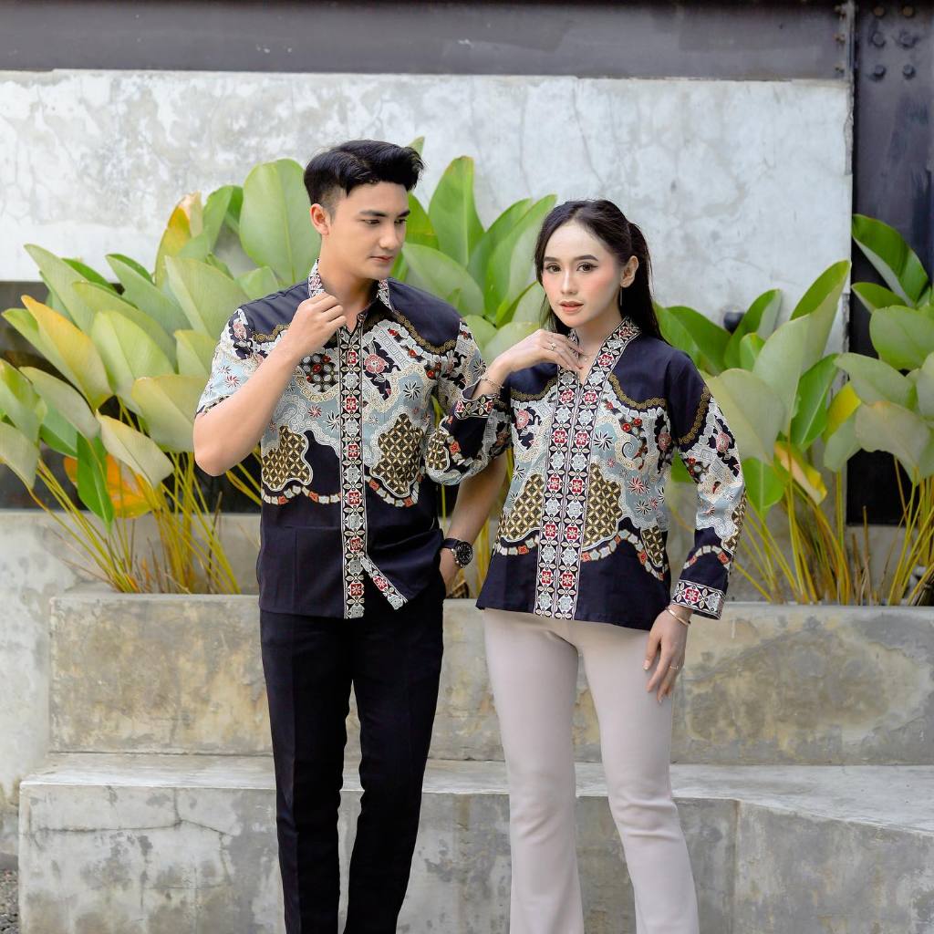 Benang Raja Batik Couple Katun Stretch Kawung ( COUPLE DAPAT DIBELI TERPISAH )