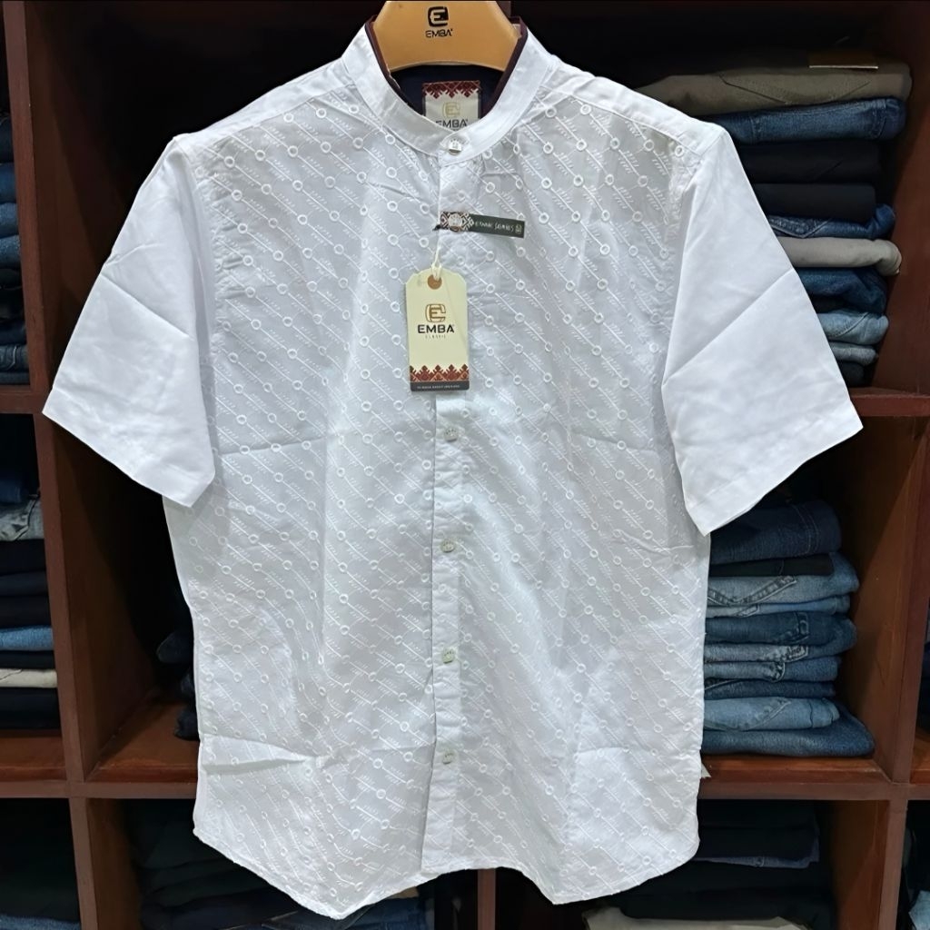 kemeja Koko terbaru Emba Classic baju Koko muslim tangan pendek