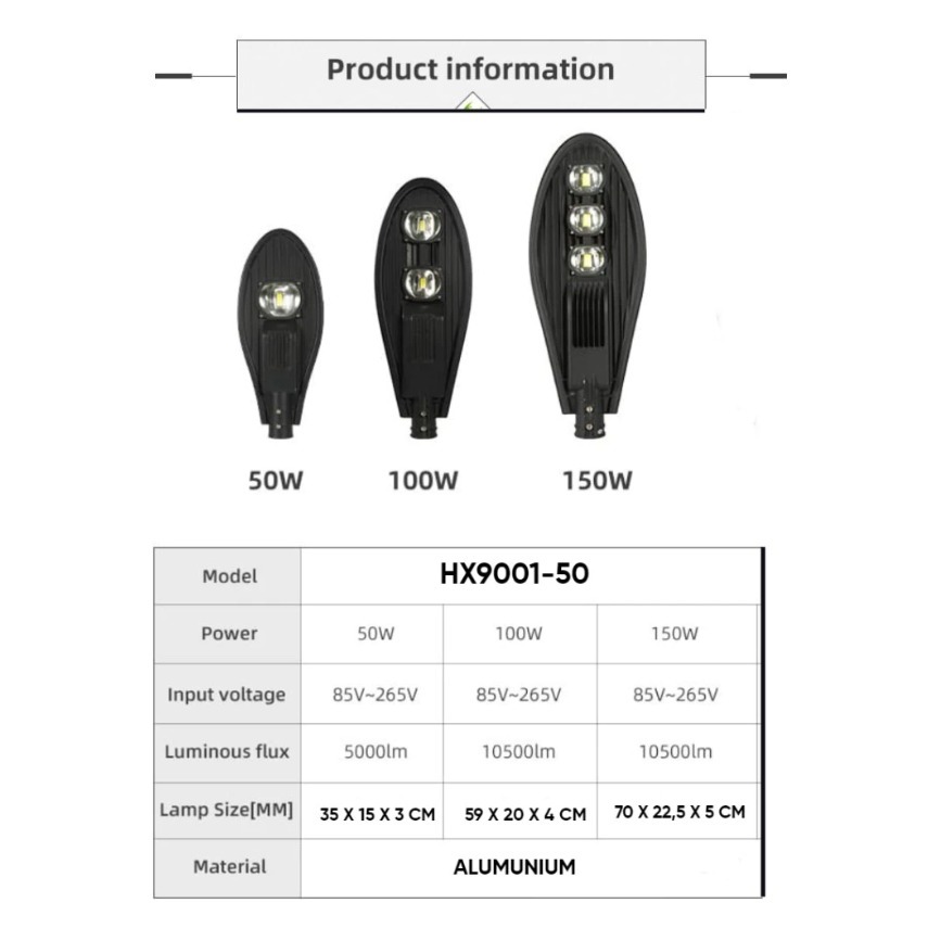 Lampu PJU Cobra 50 Watt 100 Waat 150 Watt