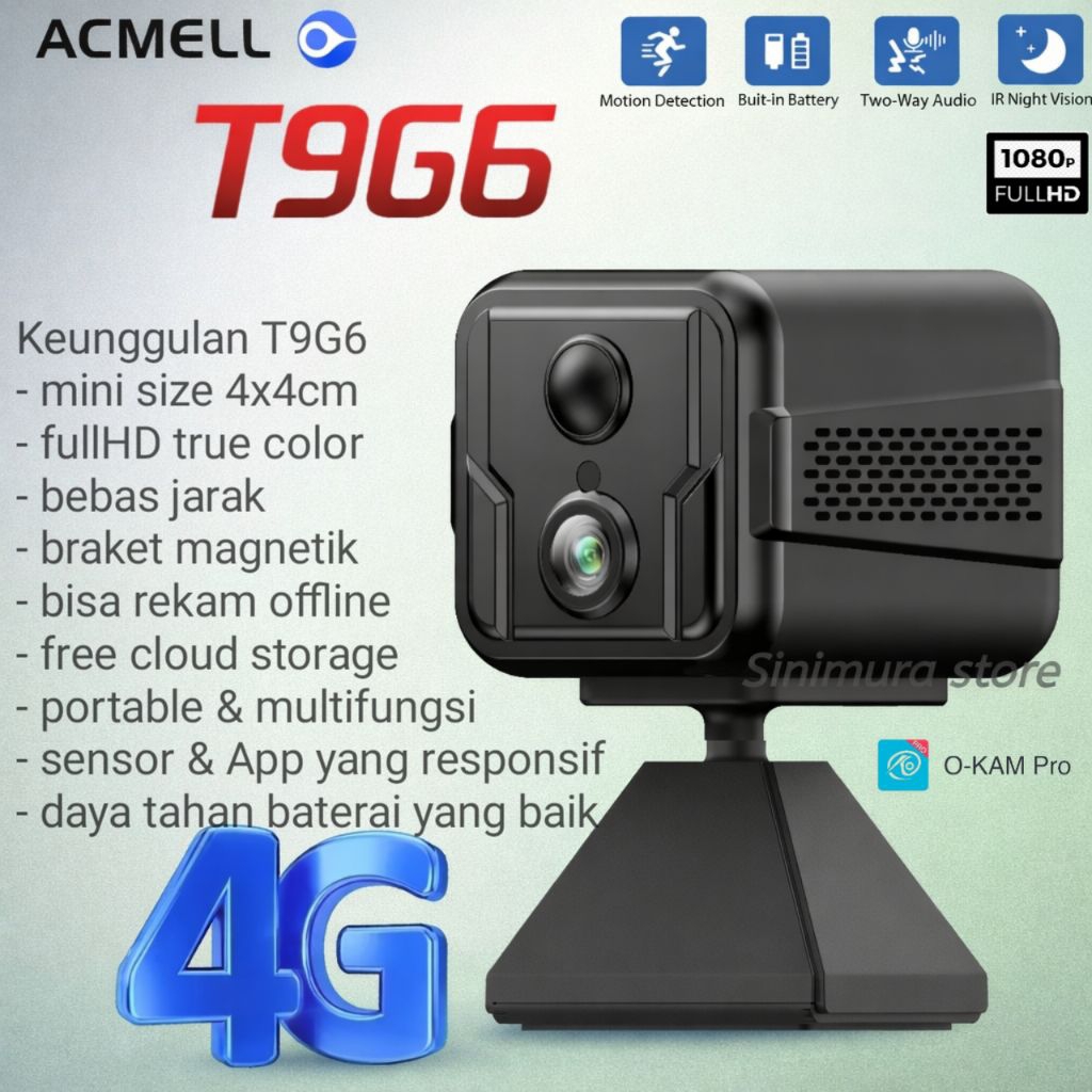 Cctv 4G mini Acmell T9G6 kamera spycam portable FHD