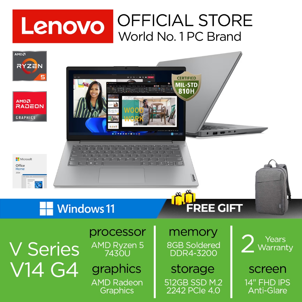 Lenovo V14 G4 ABP | Ryzen 5 7430 8GB 512GB 14.0FHD W11+OHS