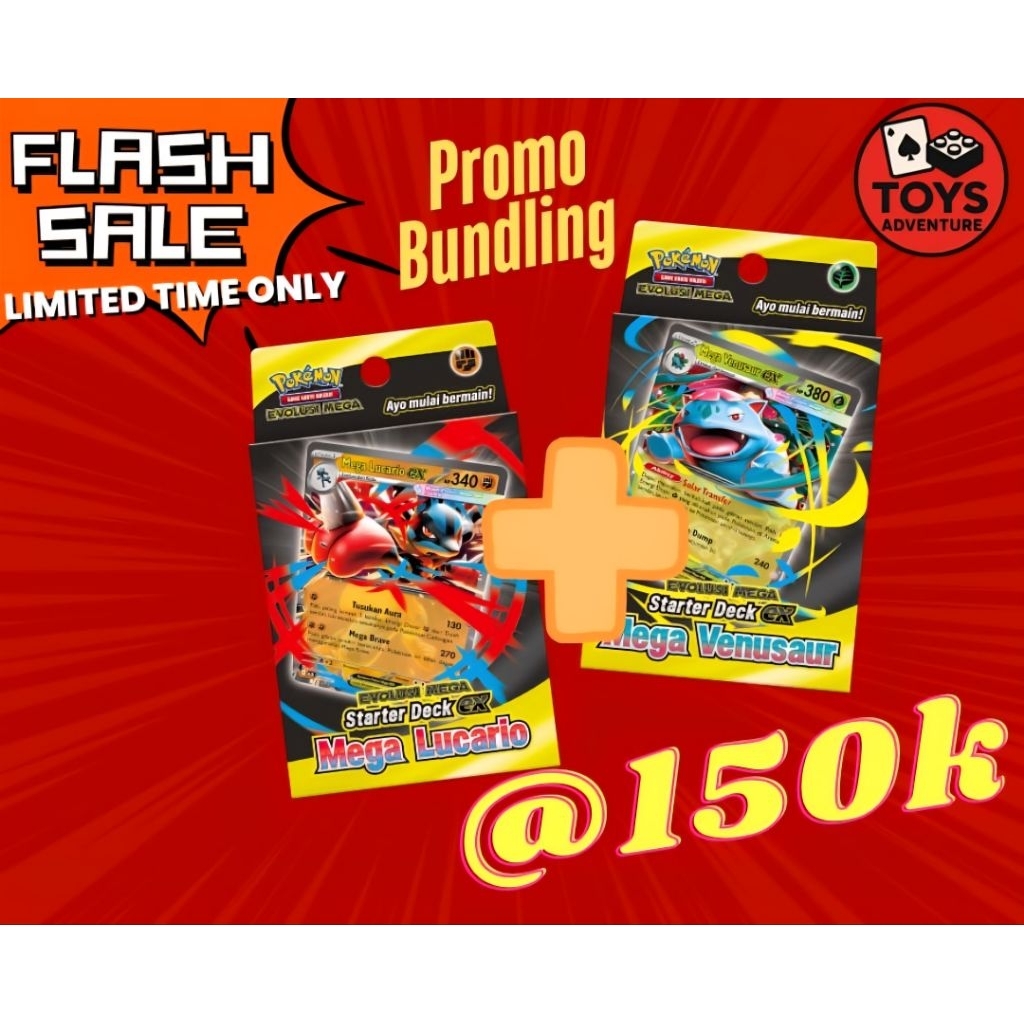 [PROMO BUNDLING] Starter Deck Evolusi Mega Lucario (MAAL) dan Mega Venusaur (MAAH) - Pokemon TCG - P