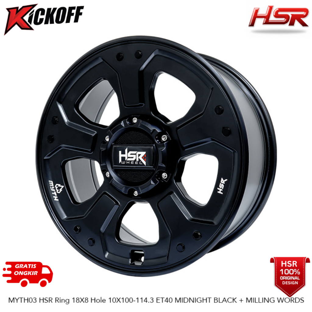 Velg HSR WHEEL R18 Model MYTH03 Duble PCD Buat Mobil XPANDER, TERIOS RUSH, BR-V, RUSH, INNOVA dll